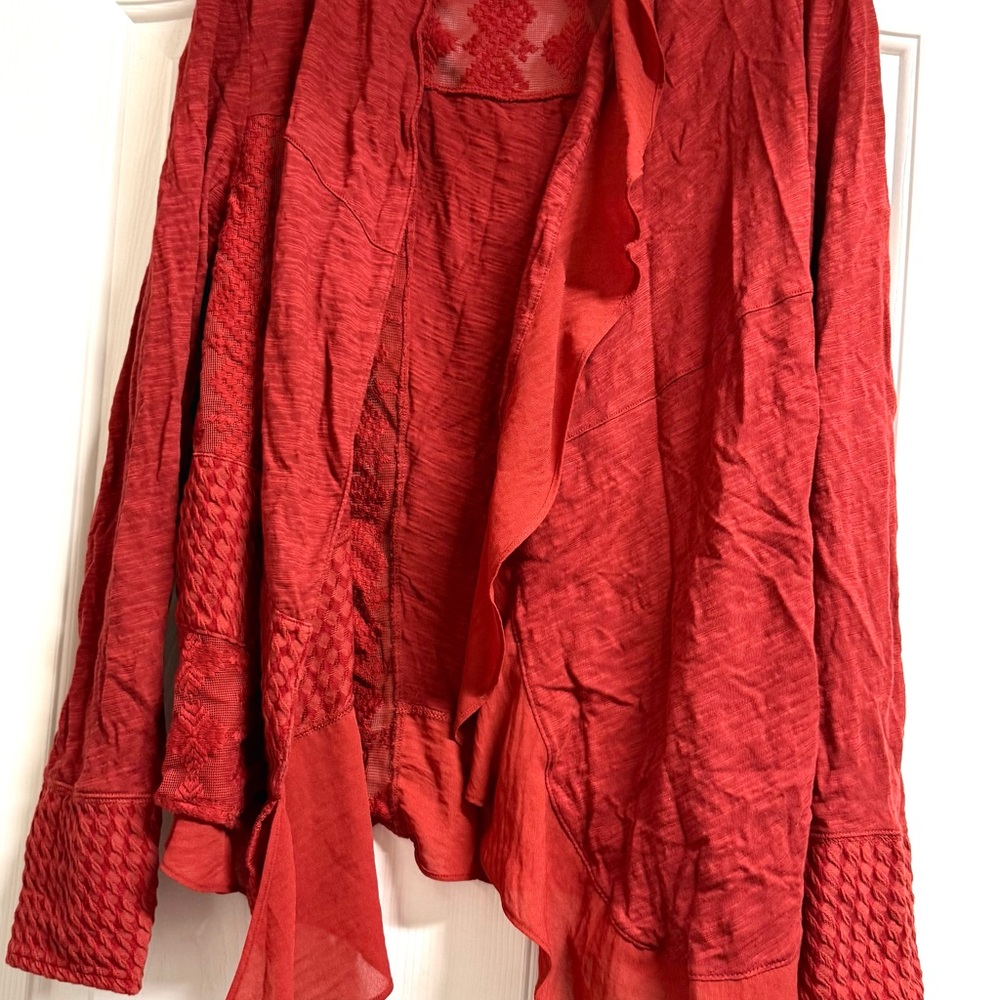 Meadow Rue Textured Rust Cardigan - Picture 5 of 10